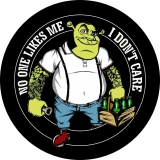 Shrek No One Likes Me I Don´t Care Motiv 1 Anstecker mit Sicherheitsnadel Ø 25 mm