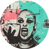 Coffee Punk Motiv 1 Anstecker mit Sicherheitsnadel Ø 25 mm