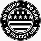 No Trump No KKK No Fascist USA Motiv 2 Anstecker mit Sicherheitsnadel Ø 25 mm