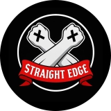 Straight Edge Motiv 1 Anstecker mit Sicherheitsnadel Ø 25mm