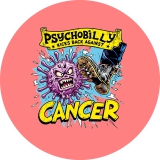 Psychobilly Kicks Back Motiv 3 Anstecker mit Sicherheitsnadel Ø 25mm