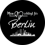 Mein Herz schlägt für Berlin Motiv 1 Anstecker mit Sicherheitsnadel Ø 25 mm