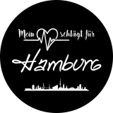 Mein Herz schlägt für Hamburg Motiv 1 Anstecker mit Sicherheitsnadel Ø 25 mm