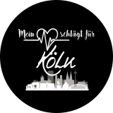 Mein Herz schlägt für Köln Motiv 1 Anstecker mit Sicherheitsnadel Ø 25 mm