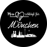 Mein Herz schlägt für München Motiv 1 Anstecker mit Sicherheitsnadel Ø 25 mm