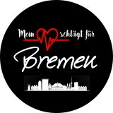 Mein Herz schlägt für Bremen Motiv 1 Anstecker mit Sicherheitsnadel Ø 25 mm
