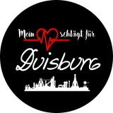 Mein Herz schlägt für Duisburg Motiv 1 Anstecker mit Sicherheitsnadel Ø 25 mm