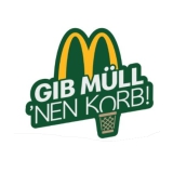 Gib Müll ´nen Korb McDonalds Motiv 1 Anstecker mit Sicherheitsnadel Ø 25 mm