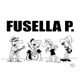 Fusella P. Motiv 1 Anstecker mit Sicherheitsnadel Ø 25 mm