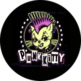Punk Kitty Motiv 1 Anstecker mit Sicherheitsnadel Ø 25 mm