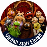 Muppets Vielfalt statt Einfalt Motiv 1 Anstecker mit Sicherheitsnadel Ø 25 mm