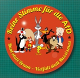 Looney Toons Bugs Bunny Keine Stimme für die AfD Motiv 1 Anstecker mit Sicherheitsnadel Ø 25 mm