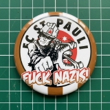 FC Sankt Pauli Fuck Nazis Motiv 3 Peanuts Anstecker mit Sicherheitsnadel Ø 38mm