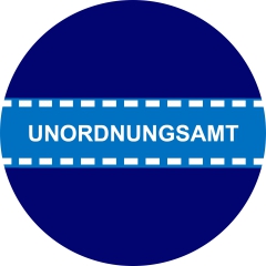 Unordnungsamt Motiv 1 Anstecker mit Sicherheitsnadel Ø 25mm