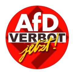 AfD Verbot jetzt Anstecker mit Sicherheitsnadel Ø 25mm