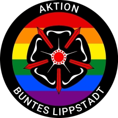 Aktion Buntes Lippstadt Anstecker mit Sicherheitsnadel Ø 38 mm