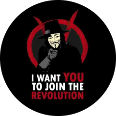 I Want You To Join The Revolution Motiv 1 Anstecker mit Sicherheitsnadel Ø 25mm