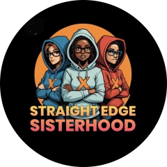 Straight Edge Motiv 1 Sisterhood Anstecker mit Sicherheitsnadel Ø 25mm