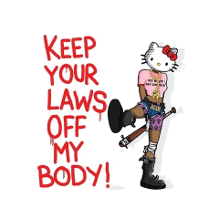 Keep Your Laws Off My Body Motiv 1 Anstecker mit Sicherheitsnadel Ø 25mm