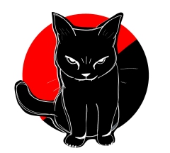 Autonome Katze Motiv 1 Anstecker mit Sicherheitsnadel Ø 25mm