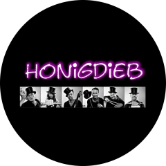 Honigdieb Motiv 1 Anstecker mit Sicherheitsnadel Ø 25mm