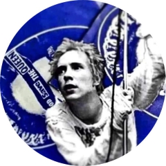 Rotten, Johnny John Lydon Sex Pistols Motiv 2 Anstecker mit Sicherheitsnadel Ø 25mm