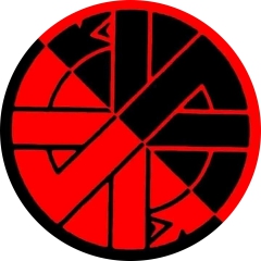 Crass Motiv V Anstecker mit Sicherheitsnadel Ø 25 mm