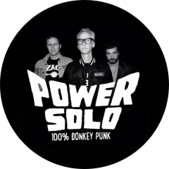 Powersolo Motiv 2 Anstecker mit Sicherheitsnadel Ø 25mm