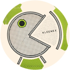 Kleenex Motiv 1 Anstecker mit Sicherheitsnadel Ø 25 mm