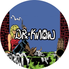 Dr. Know Motiv 1 Anstecker mit Sicherheitsnadel Ø 25 mm