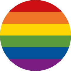 LGBTIQ Motiv 2 Rainbow Pride Flag Anstecker mit Sicherheitsnadel Ø 25 mm
