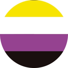 LGBTIQ Motiv B Nonbinary Pride Flag Anstecker mit Sicherheitsnadel Ø 25 mm