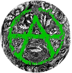 Anarchy Fauna Veg Motiv 2 Anstecker mit Sicherheitsnadel Ø 25 mm