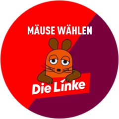 Die Linke Motiv 1 Die Maus Mäuse wählen Anstecker mit Sicherheitsnadel Ø 25 mm