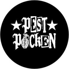 Pestpocken Motiv 4 Anstecker mit Sicherheitsnadel Ø 25 mm