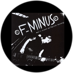 F-Minus Motiv 4 Anstecker mit Sicherheitsnadel Ø 25 mm