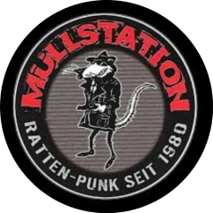 Müllstation Motiv 2 Anstecker mit Sicherheitsnadel Ø 25 mm