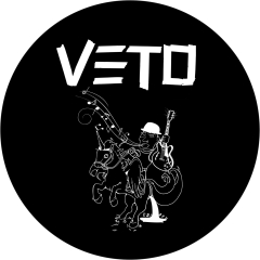Veto Motiv 2 Anstecker mit Sicherheitsnadel Ø 25 mm