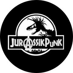 Jurassik Punk Motiv 1 Anstecker mit Sicherheitsnadel Ø 25 mm