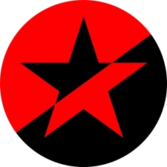 Schwarz-Roter Stern Motiv 1 Anstecker mit Sicherheitsnadel Ø 25 mm