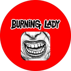 Burning Lady Motiv 1 Anstecker mit Sicherheitsnadel Ø 25 mm