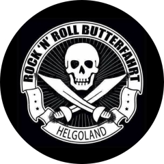 Roch `n´Roll Butterfahrt Motiv 1 Anstecker mit Sicherheitsnadel Ø 25 mm