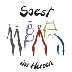 Soest im Herzen 1 Anstecker mit Magnet Ø 25 mm