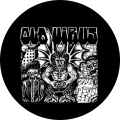 Old Virus Motiv 4 Anstecker mit Sicherheitsnadel Ø 25 mm