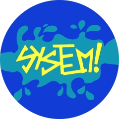 System! Motiv 1 Anstecker mit Sicherheitsnadel Ø 25 mm