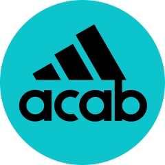 A.C.A.B. All Cops Are Bastards Motiv 2 Adidas-Parodie Anstecker mit Sicherheitsnadel Ø 25 mm