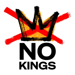 No Kings Motiv 4 Anstecker mit Sicherheitsnadel Ø 25 mm