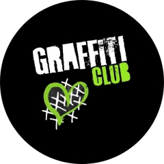 Graffiti Club Motiv 1 Anstecker mit Sicherheitsnadel Ø 25 mm