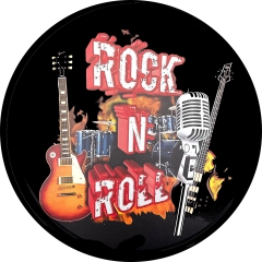 Rock `n` Roll Motiv 1 Anstecker mit Sicherheitsnadel Ø 25 mm
