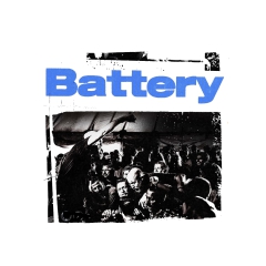 Battery Motiv 1 Anstecker mit Sicherheitsnadel Ø 25 mm
